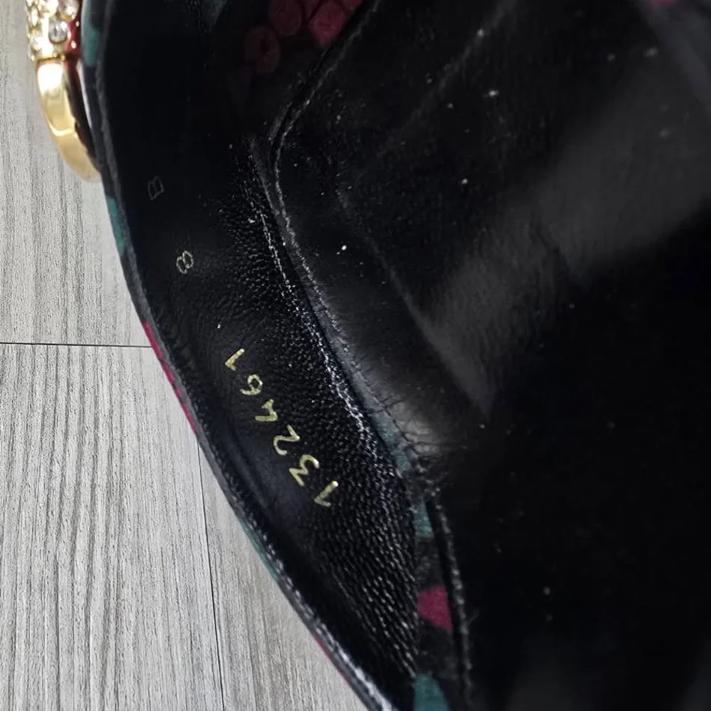 GUCCI 132461 Stiletto Womens Size 8B Black Heel Horsebit Peep Toe Pumps - Picture 6 of 7